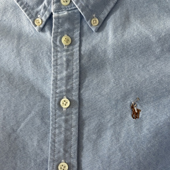 Ralph Lauren Kids Sky Blue Button-Down Shirt with collar and long sleeves NWOT - Picture 3 of 9